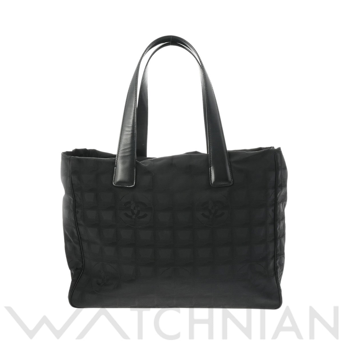 シャネル ニュートラベルライン トート MM ブラック/ゴールド金具 A15991 ナイロン レディース バッグ 【中古】【bag】
