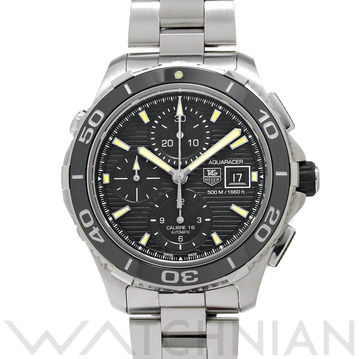 タグ ホイヤー アクアレーサー キャリバー16 クロノグラフ CAK2111.BA0833 ブラック メンズ 時計 【中古】【wristwatch】