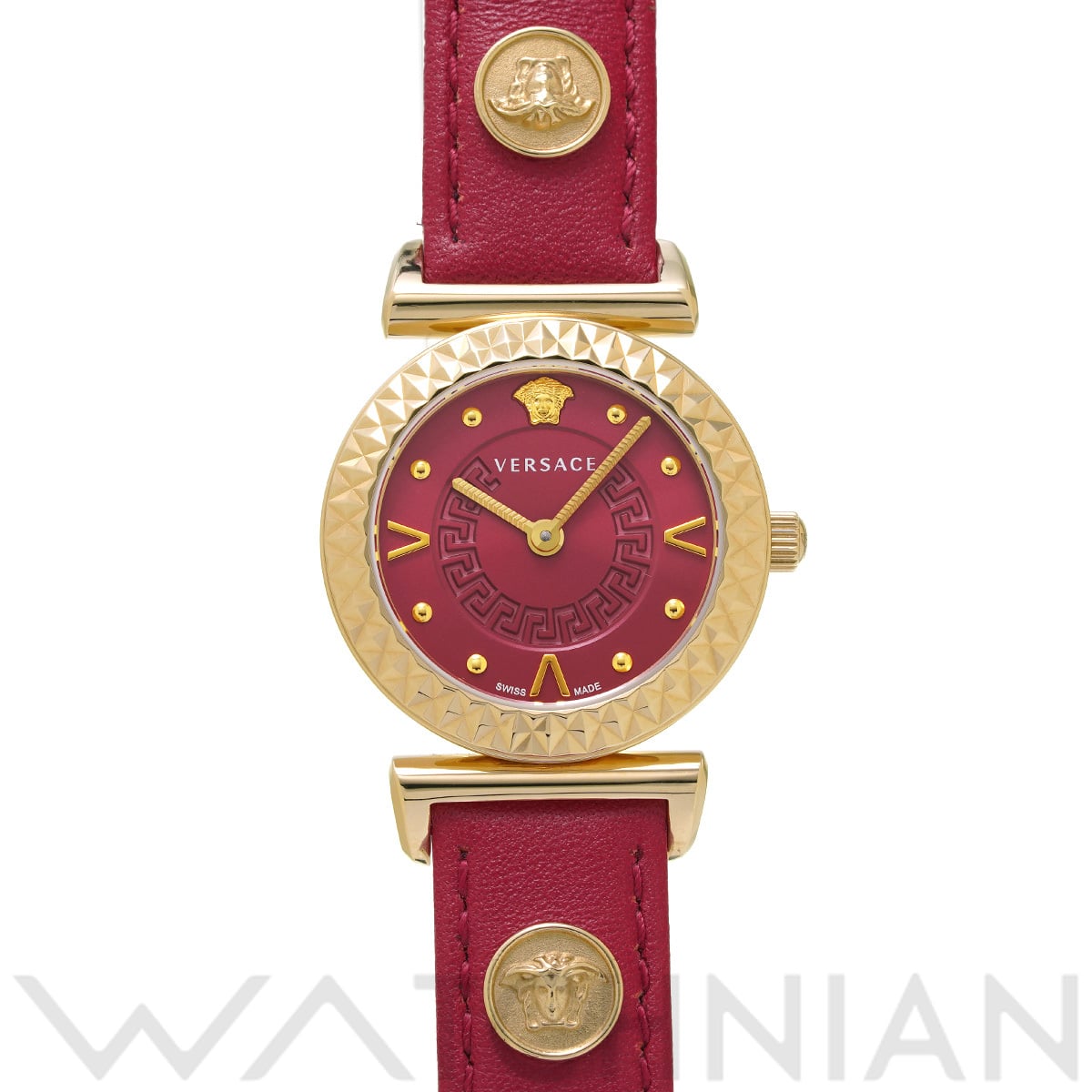 ヴェルサーチ ミニ ヴァニティ VEAA00318  レッド レディース 時計 【中古】【wristwatch】