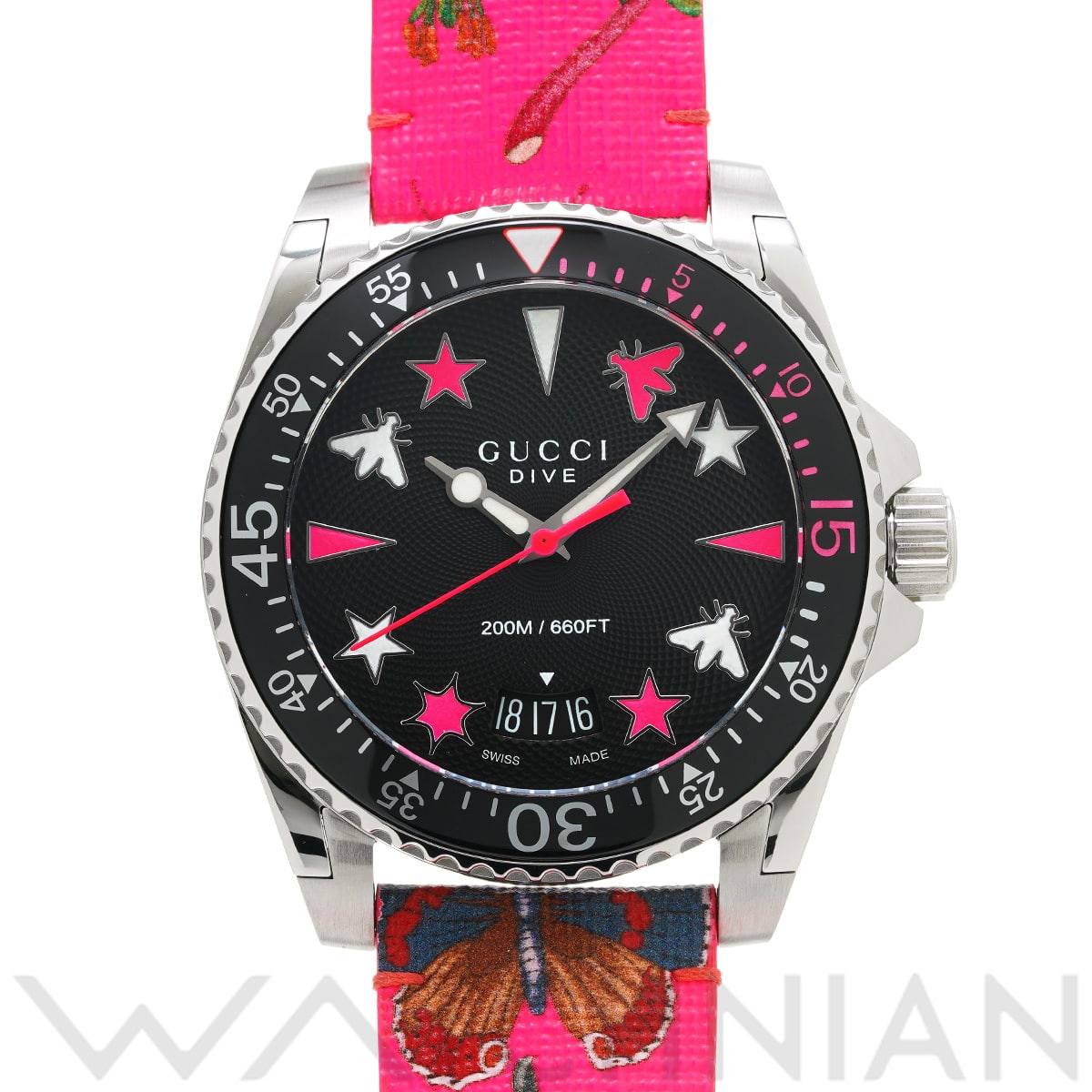 グッチ ダイブ YA136326 ブラック レディース 時計 【中古】【wristwatch】