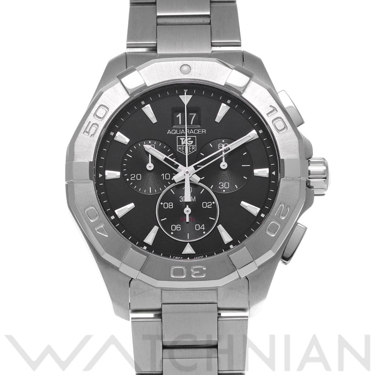 タグ ホイヤー アクアレーサー クォーツ クロノグラフ CAY1110.BA0927 ブラック メンズ 時計 【中古】【wristwatch】