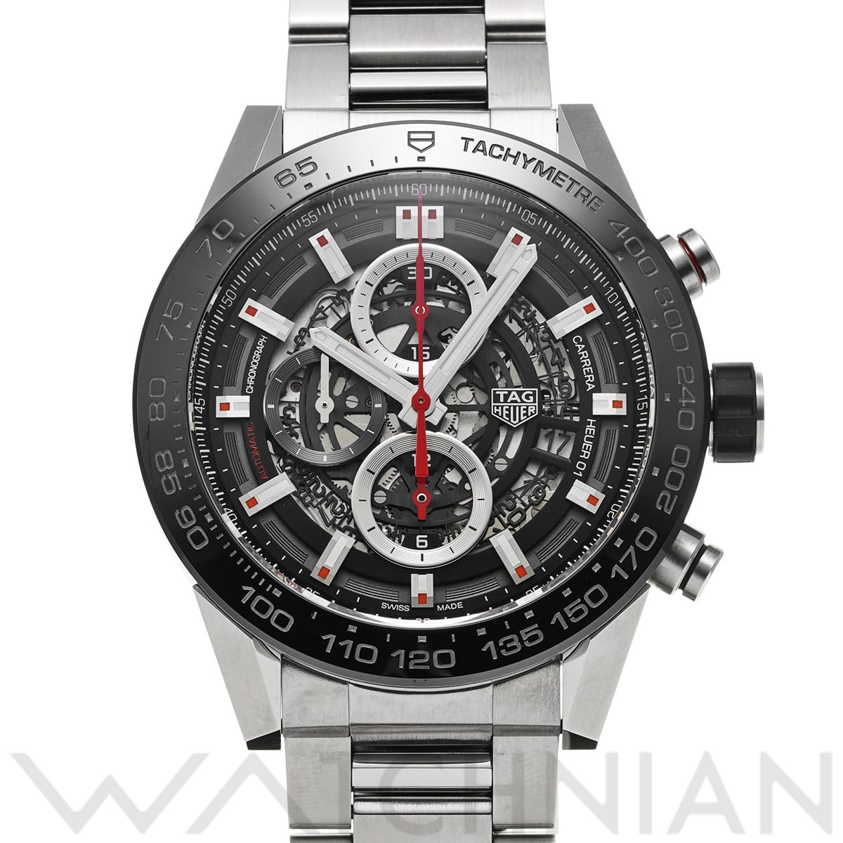 タグ ホイヤー カレラ キャリバーホイヤー01 クロノグラフ CAR2A1W.BA0703 ブラック メンズ 時計 【中古】【wristwatch】