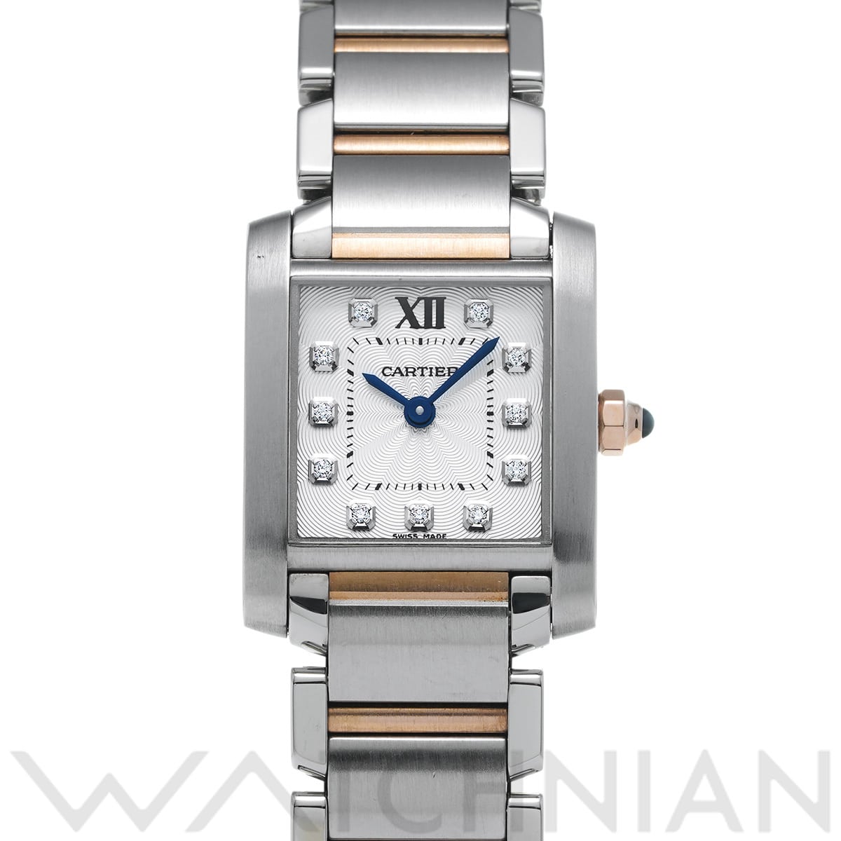 カルティエ タンク フランセーズ SM WE110004 シルバー/ダイヤモンド レディース 時計 【中古】【wristwatch】