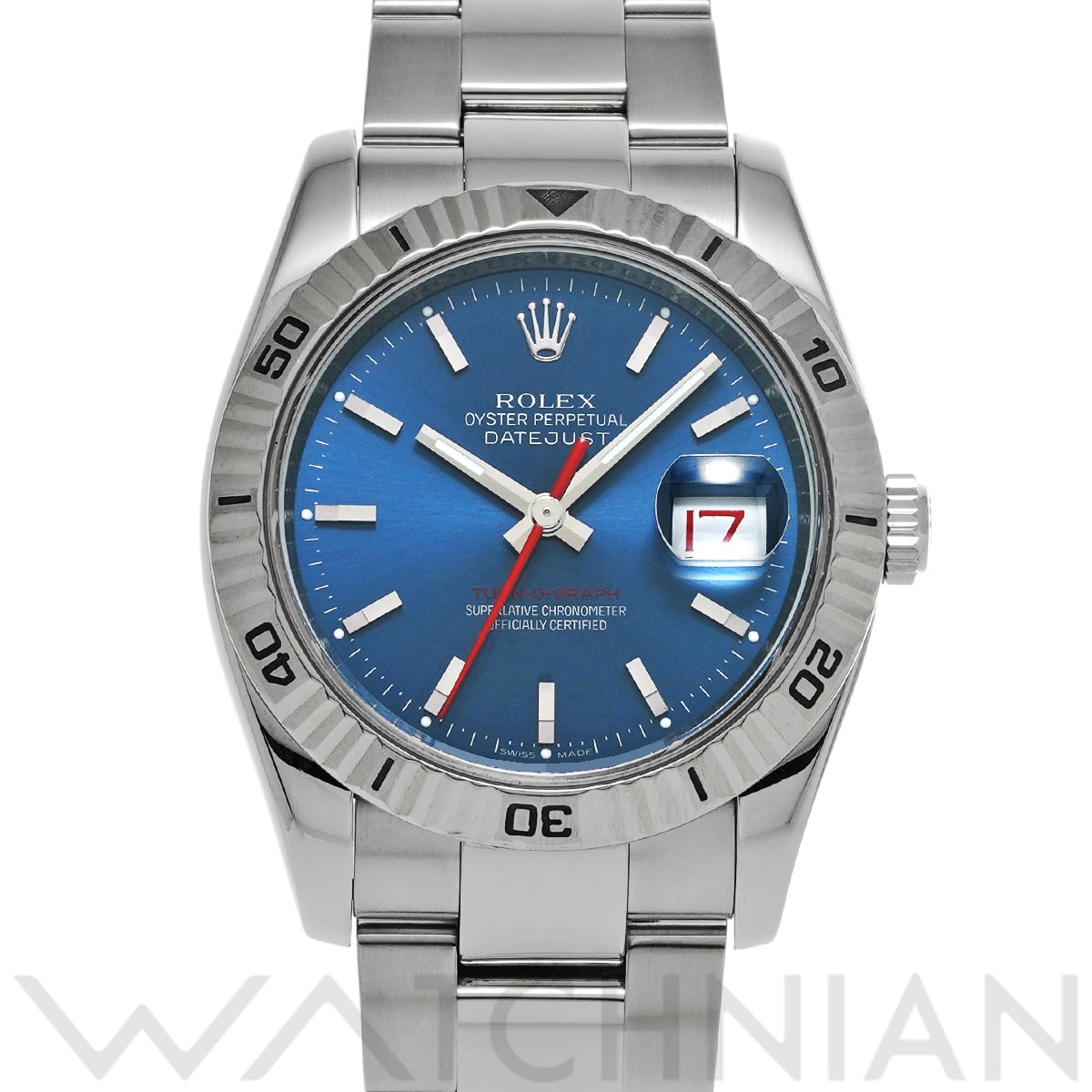 ロレックス デイトジャスト 36 ターノグラフ 116264 ブルー メンズ 時計 【中古】【wristwatch】