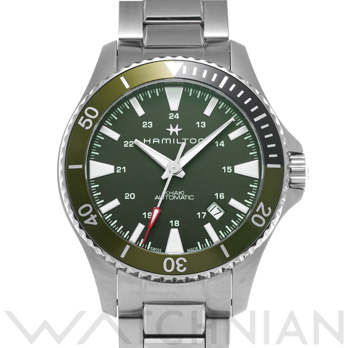 ハミルトン カーキ ネイビー スキューバ H82375161 グリーン メンズ 時計 【中古】【wristwatch】