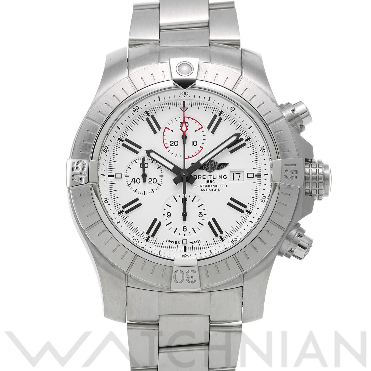 ブライトリング スーパーアベンジャー クロノグラフ 48 A133751A1A1X2 ホワイト メンズ 時計 【中古】【wristwatch】
