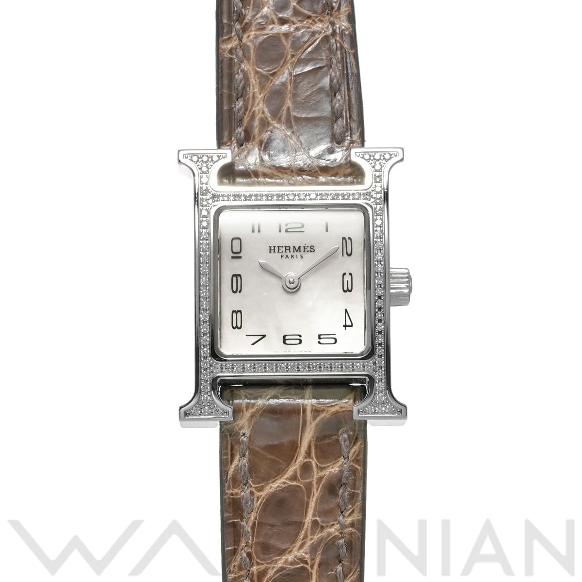 エルメス Hウォッチ ミニ HH1.131 ホワイトシェル レディース 時計 【中古】【wristwatch】