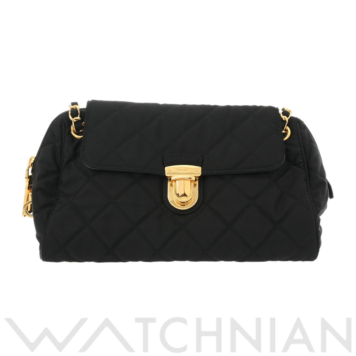 プラダ チェーンショルダー ブラック/ゴールド金具 BR4965 ナイロン レディース バッグ 【中古】【bag】