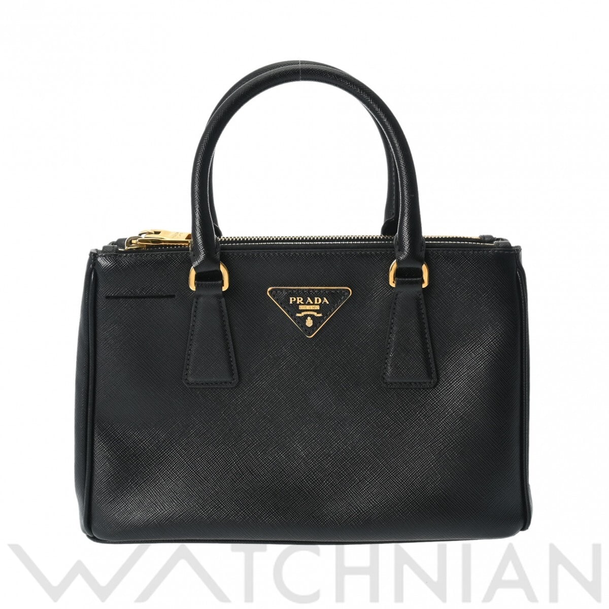 プラダ ガレリア スモールバッグ ブラック/ゴールド金具 1BA896 サフィアーノレザー レディース バッグ 【中古】【bag】