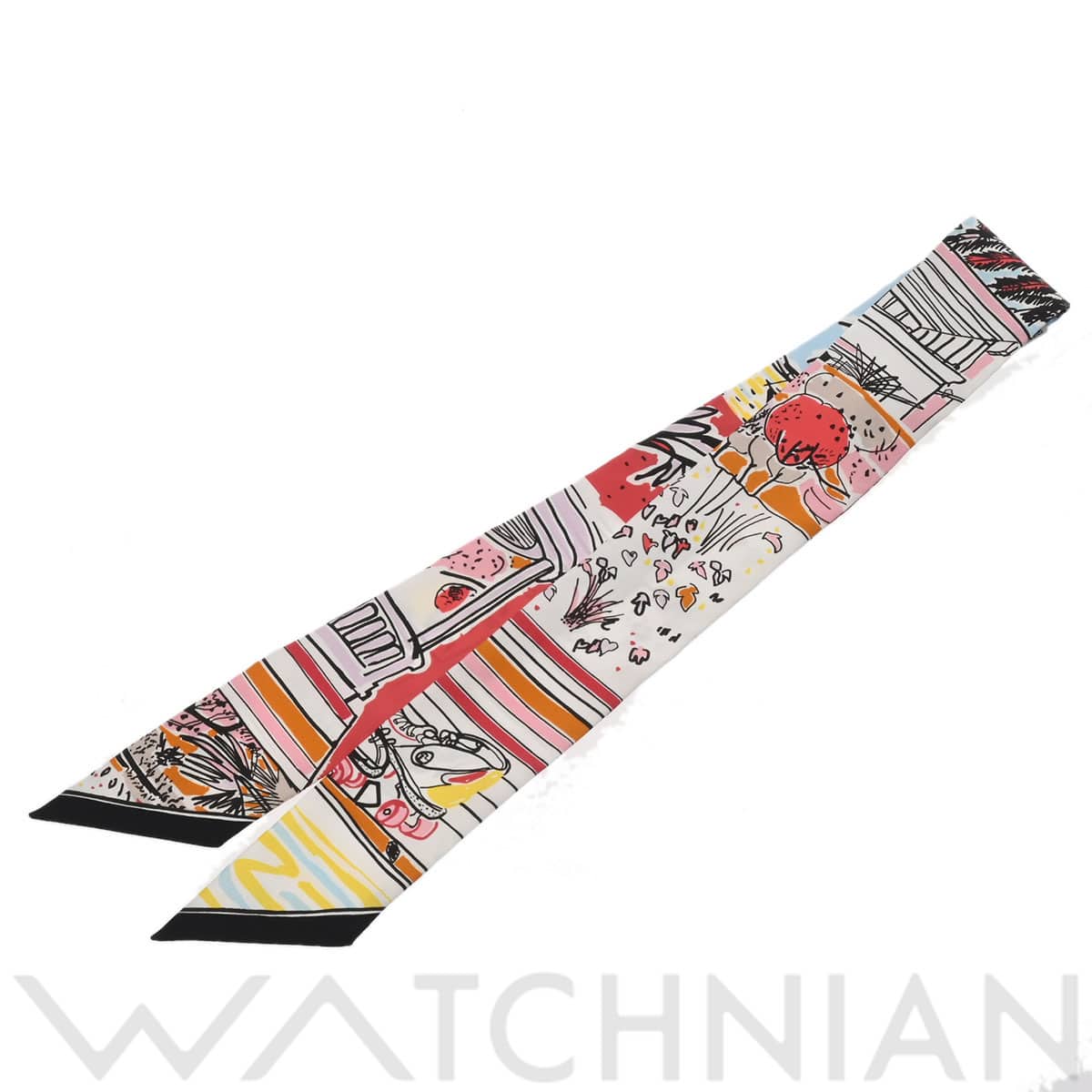 エルメス ツイリー RAYURES D ETE ノワール/コライユ 063850S シルク100％ レディース 【新品】【other】