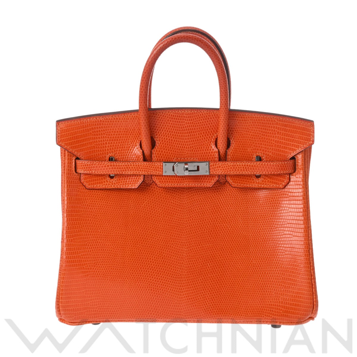 エルメス バーキン 25 オレンジ/ルテニウム金具 リザード レディース バッグ 【中古】【bag】