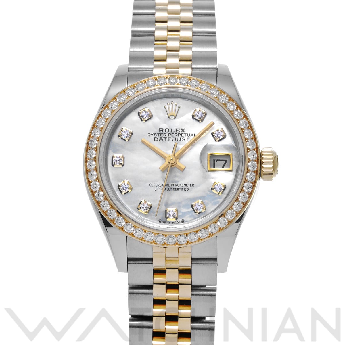 ロレックス レディ デイトジャスト 28 279383RBR ホワイトシェル/ダイヤモンド レディース 時計 【中古】【wristwatch】