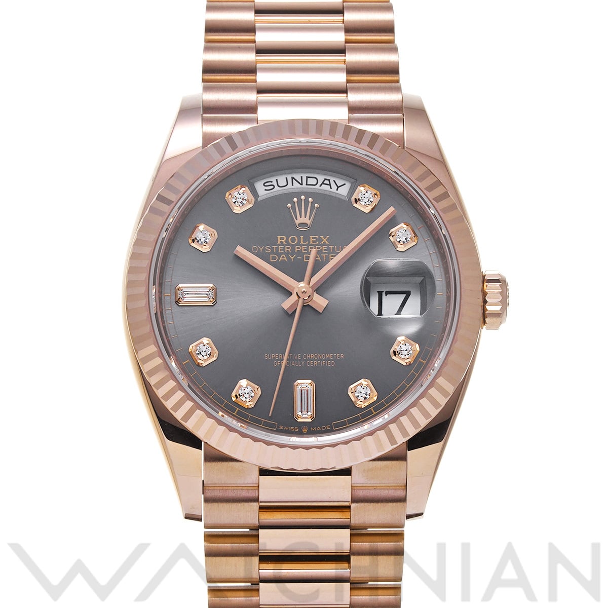 ロレックス デイデイト 36 128235A スレート/ダイヤモンド メンズ 時計 【中古】【wristwatch】