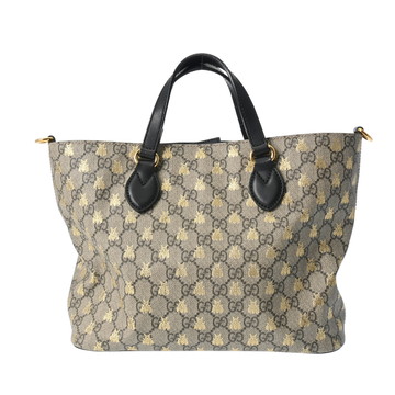 グッチ  Bee 2WAY  ベージュ/エボニー/ブラック 473887 GGスプリームキャンバス/レザー レディース バッグ 【中古】【bag】