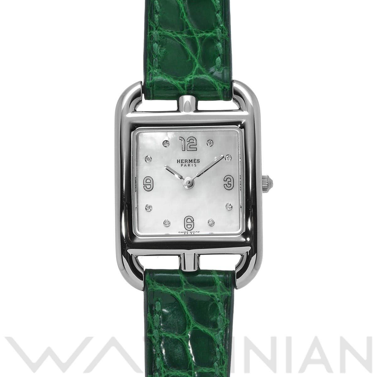 エルメス ケープコッド ドゥブルトゥール CC1.210 ホワイトシェル/ダイヤモンド レディース 時計 【中古】【wristwatch】