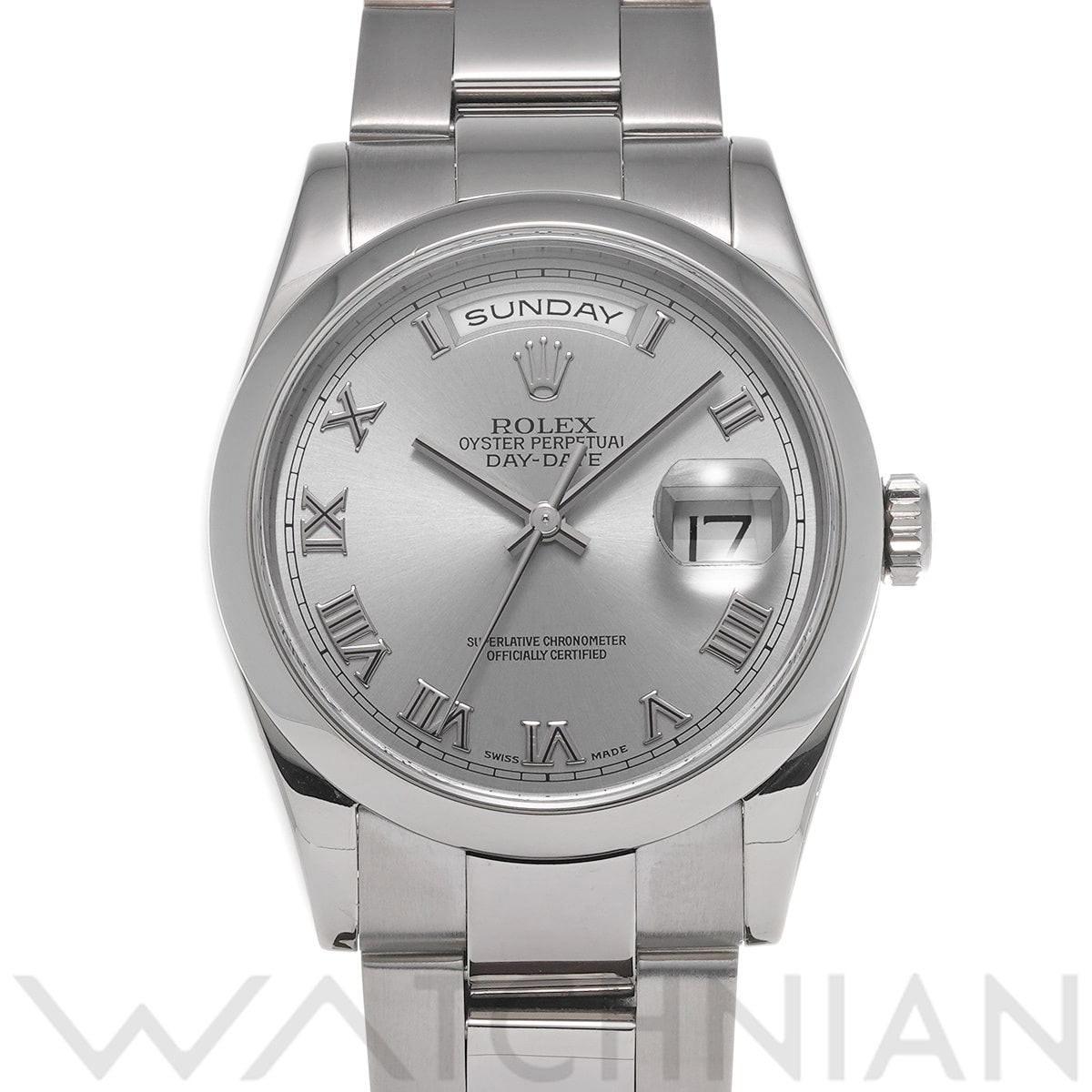 ロレックス デイデイト 36 118209 シルバー メンズ 時計 【中古】【wristwatch】