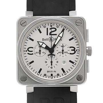 ベル＆ロス アヴィエーション クロノグラフ BR01-94-S シルバー メンズ 時計 【中古】【wristwatch】