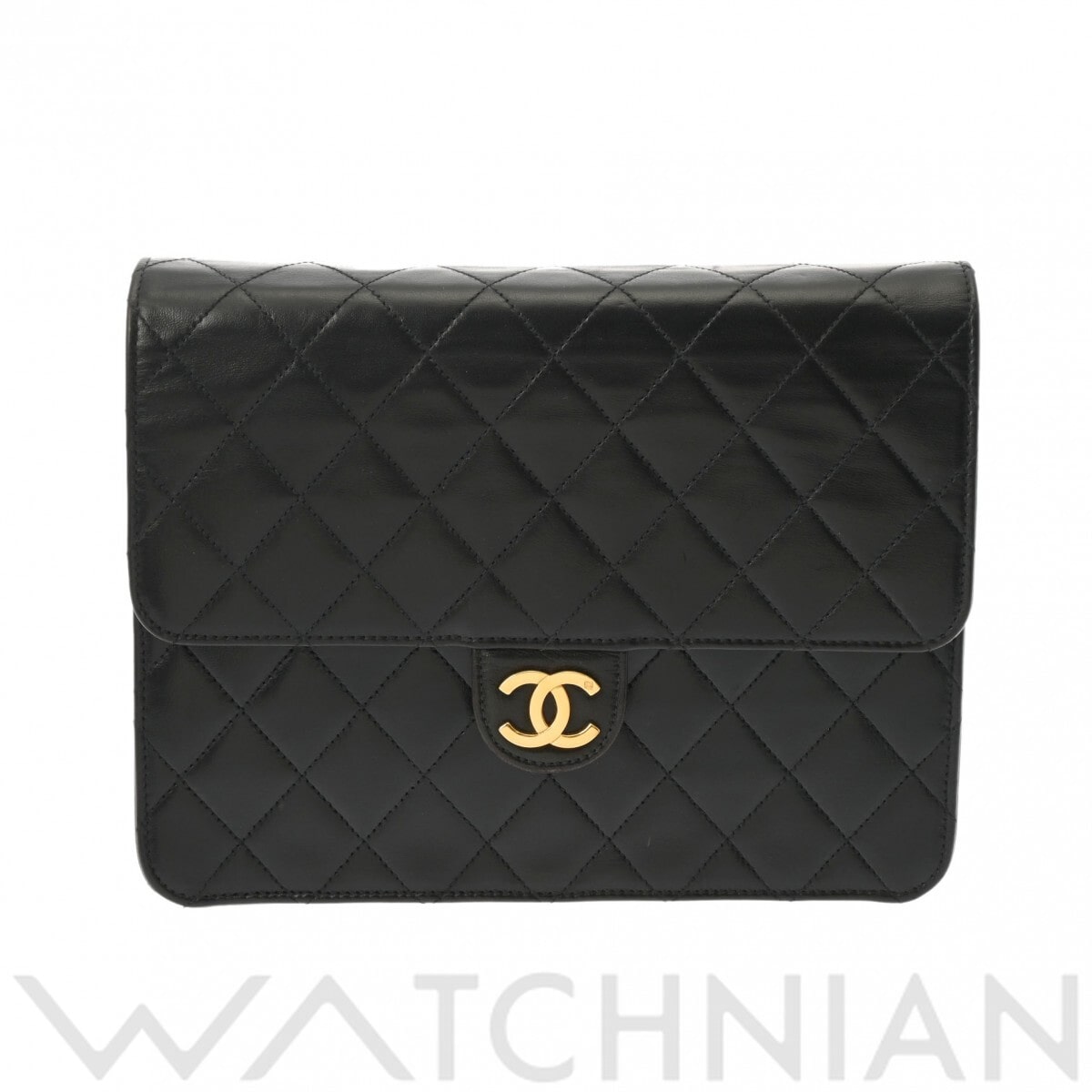 シャネル マトラッセ プッシュロック ブラック ラムスキン レディース バッグ 【中古】【bag】