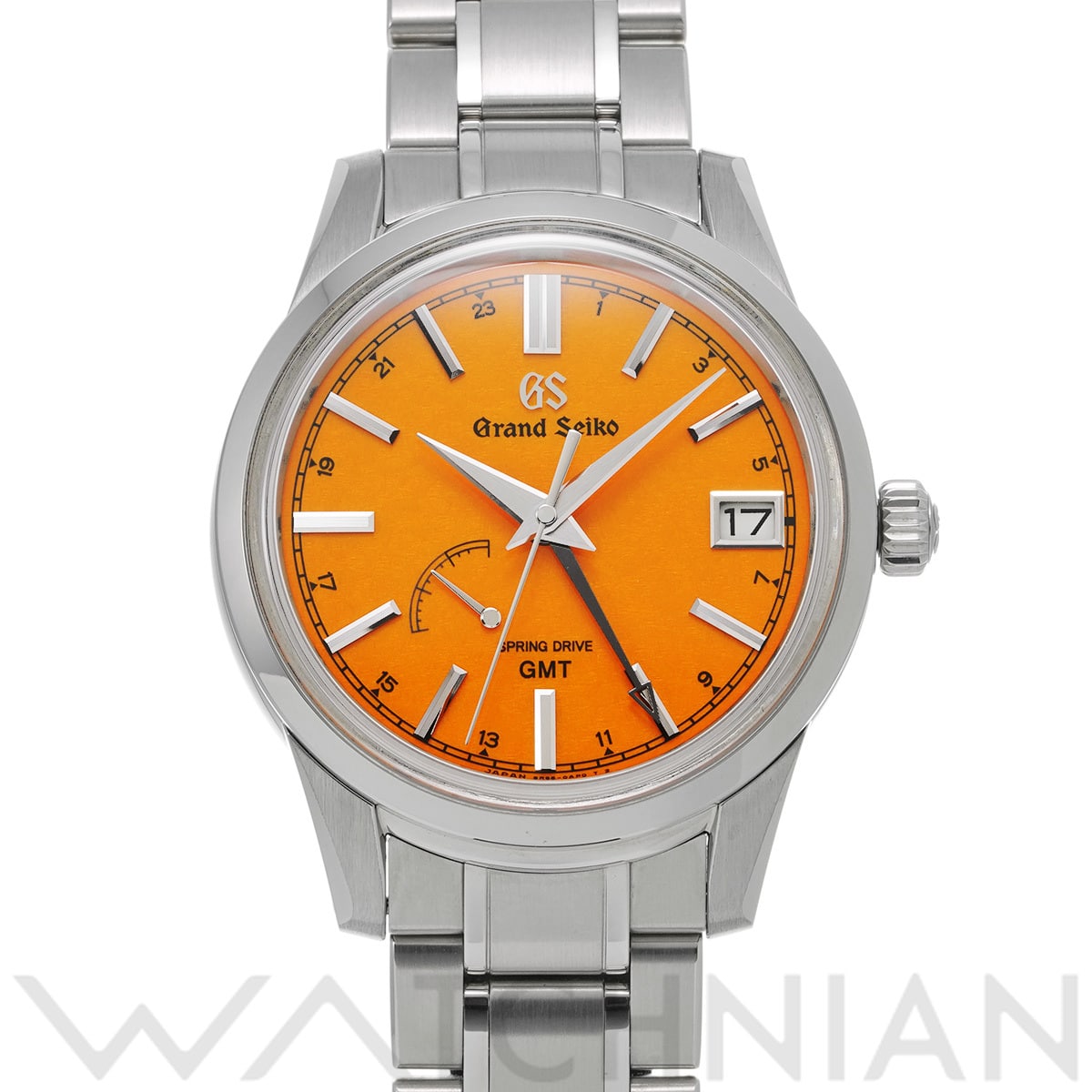 グランドセイコー エレガンスコレクション スプリングドライブ GMT SBGE301 オレンジ メンズ 時計 【中古】【wristwatch】