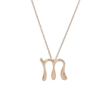 ティファニー イニシャル m ネックレス ゴールド K18イエローゴールド YG レディース ジュエリー 【中古】【jewelry】