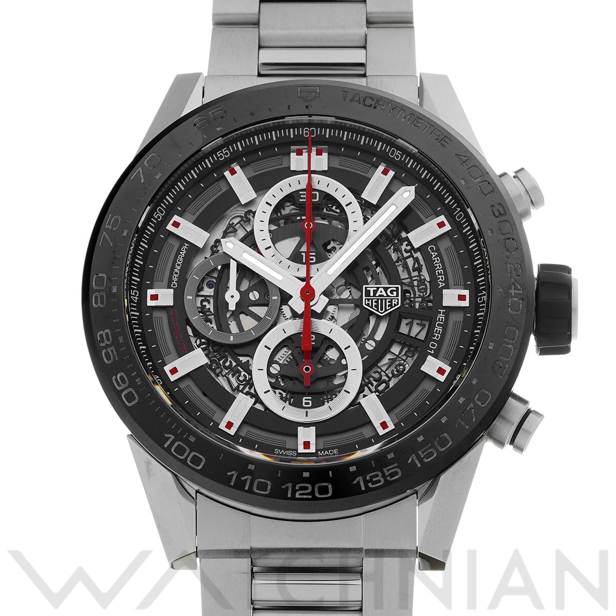 タグ ホイヤー カレラ キャリバーホイヤー01 クロノグラフ CAR2A1W.BA0703 ブラック メンズ 時計 【中古】【wristwatch】