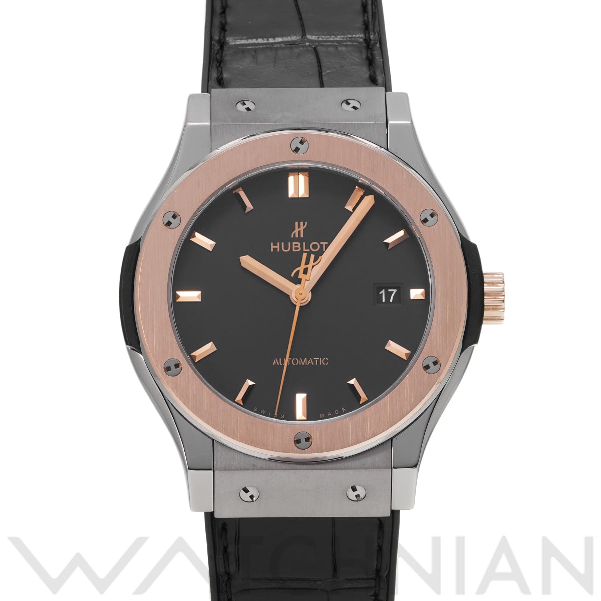 ウブロ クラシックフュージョン チタニウム キングゴールド 542.NO.1181.LR マットブラック メンズ 時計 【中古】【wristwatch】