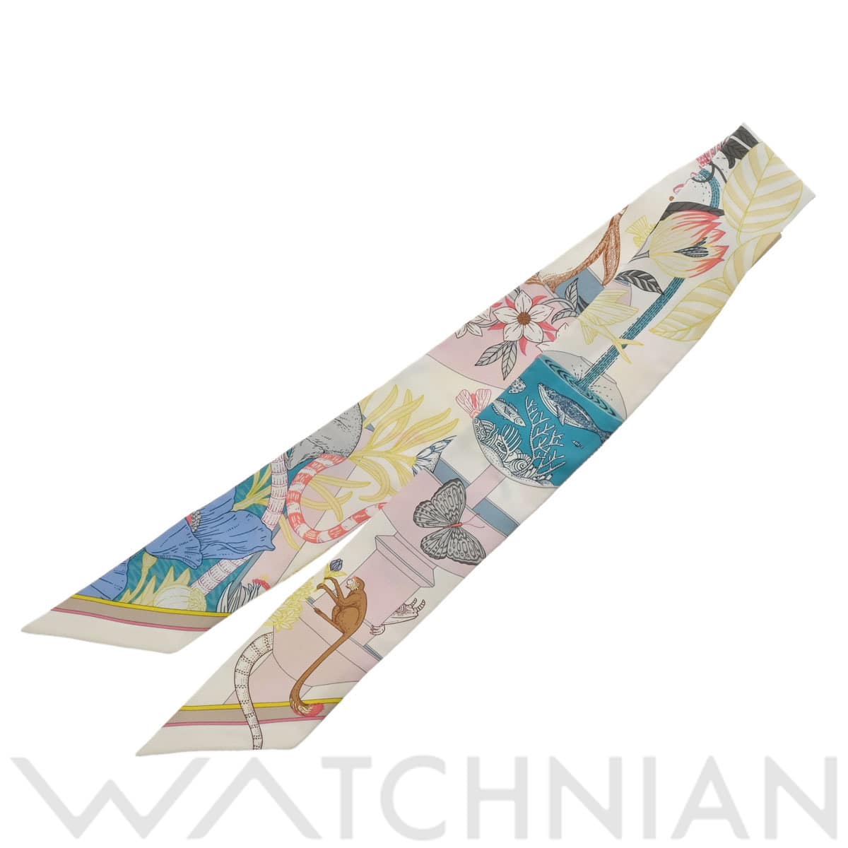 エルメス ツイリー PRECIOUS PARADAISE ローズペール/ブラン 064094S シルク100％ レディース 【新品】【other】