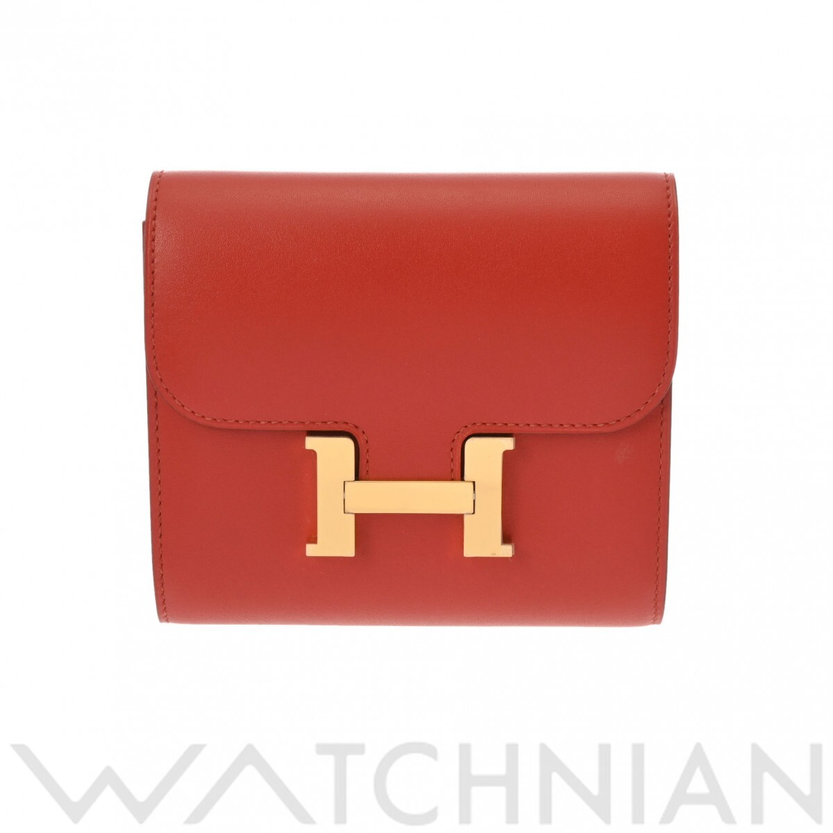 エルメス コンスタンス コンパクト サンギーヌ ボックスカーフ ユニセックス 財布 【中古】【purse】