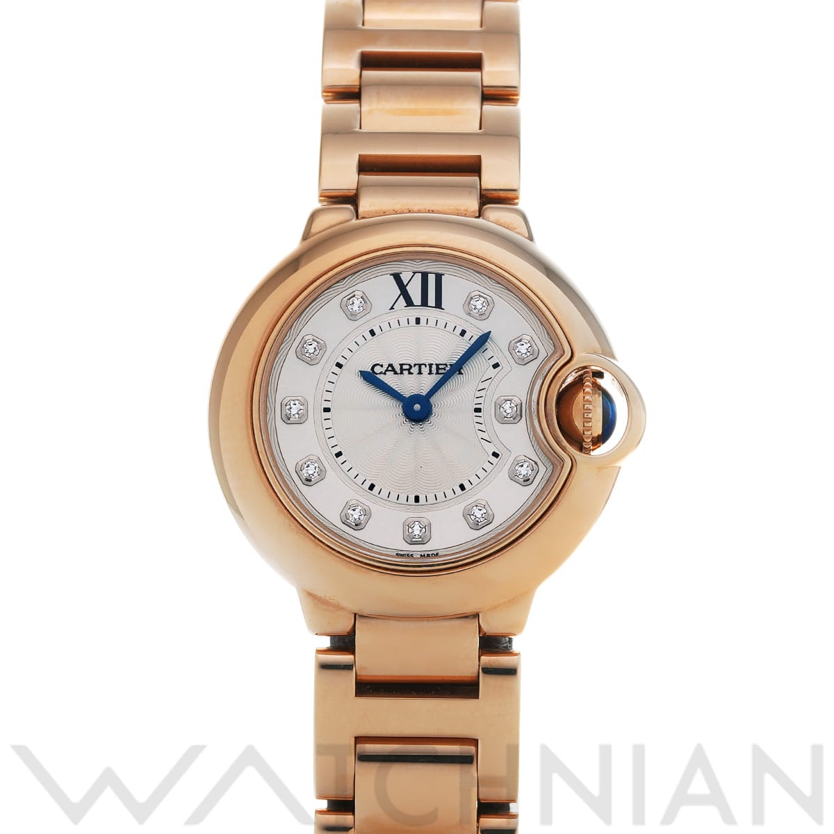 カルティエ バロンブルー 28mm WE902025 シルバー/ダイヤモンド レディース 時計 【中古】【wristwatch】