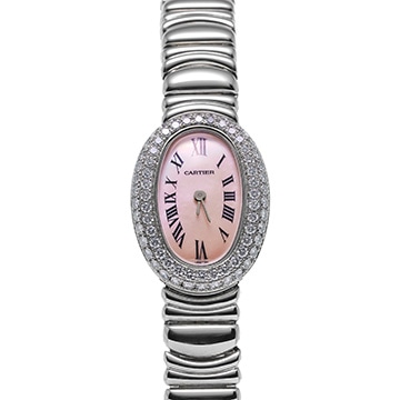 カルティエ ミニベニュワール WB5101L2 ピンクシェル レディース 時計 【中古】【wristwatch】
