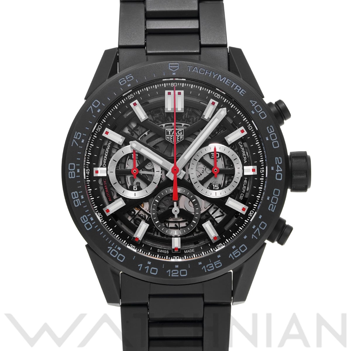 タグ ホイヤー カレラ キャリバーホイヤー02 クロノグラフ CBG2A90.BH0653 スケルトン メンズ 時計 【中古】【wristwatch】