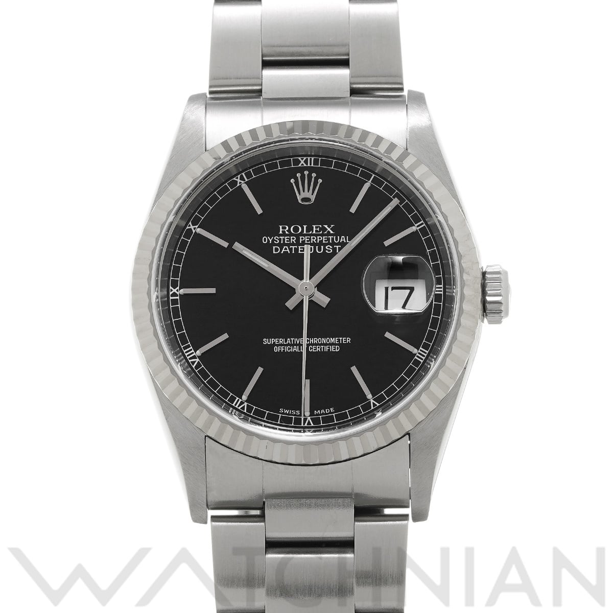 ロレックス デイトジャスト 16234 ブラック メンズ 時計 【中古】【wristwatch】