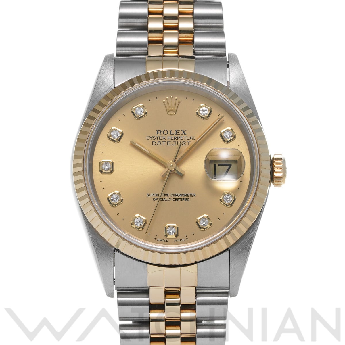 ロレックス デイトジャスト 16233G シャンパン/ダイヤモンド メンズ 時計 【中古】【wristwatch】