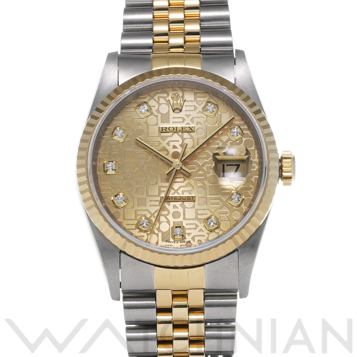 ロレックス デイトジャスト 16233G シャンパンコンピュータ/ダイヤモンド メンズ 時計 【中古】【wristwatch】