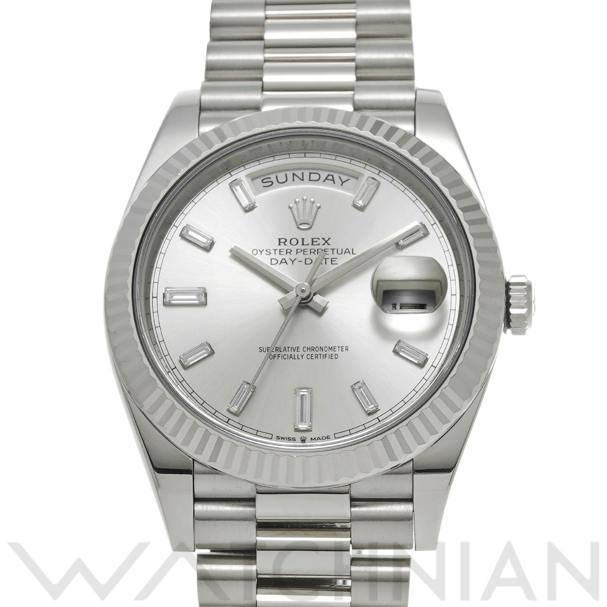 ロレックス デイデイト 40 228239A シルバー/ダイヤモンド メンズ 時計 【中古】【wristwatch】