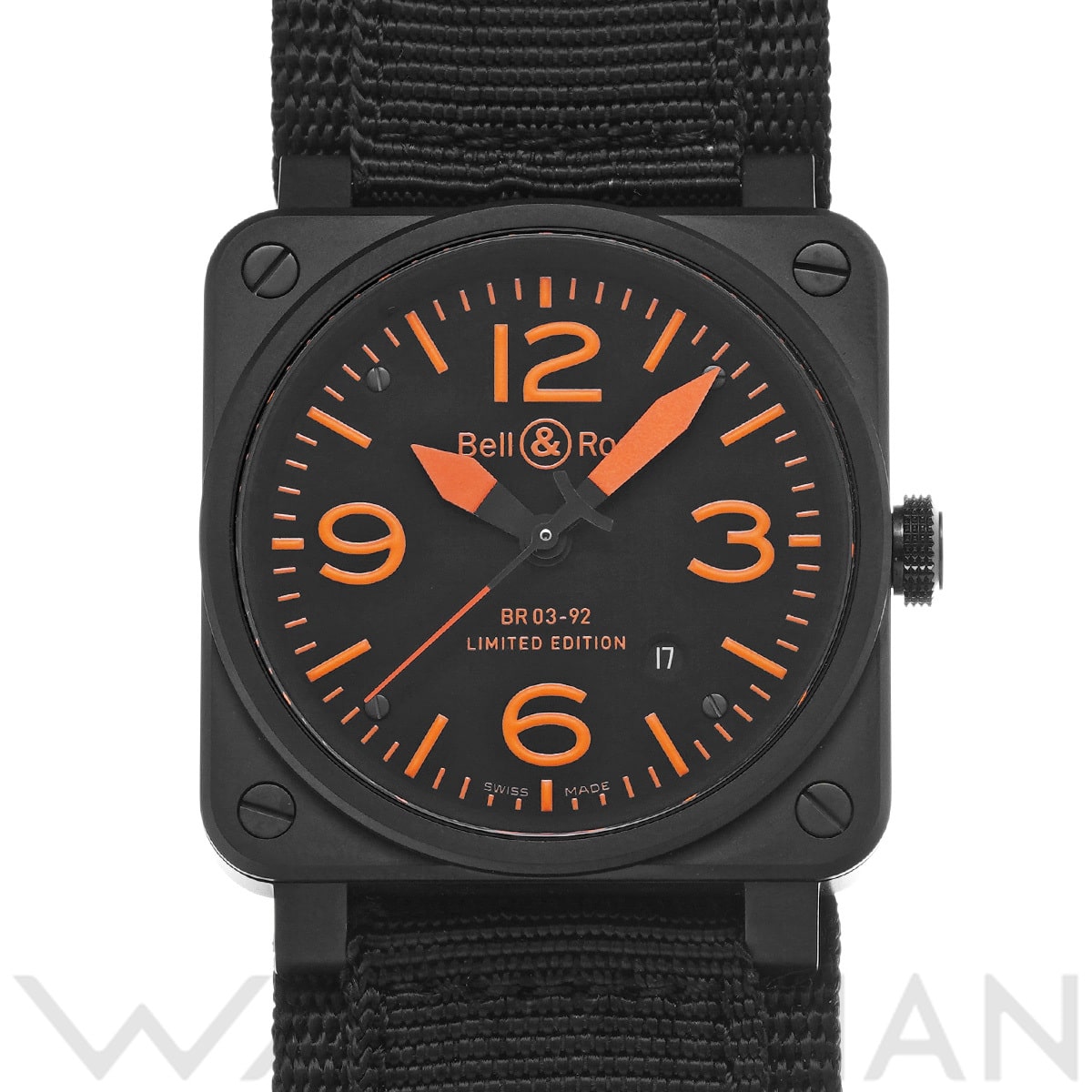 ベル＆ロス BR 03-92 オレンジ PVD リミテッド BR03-92ORANGE-H ブラック メンズ 時計 【中古】【wristwatch】