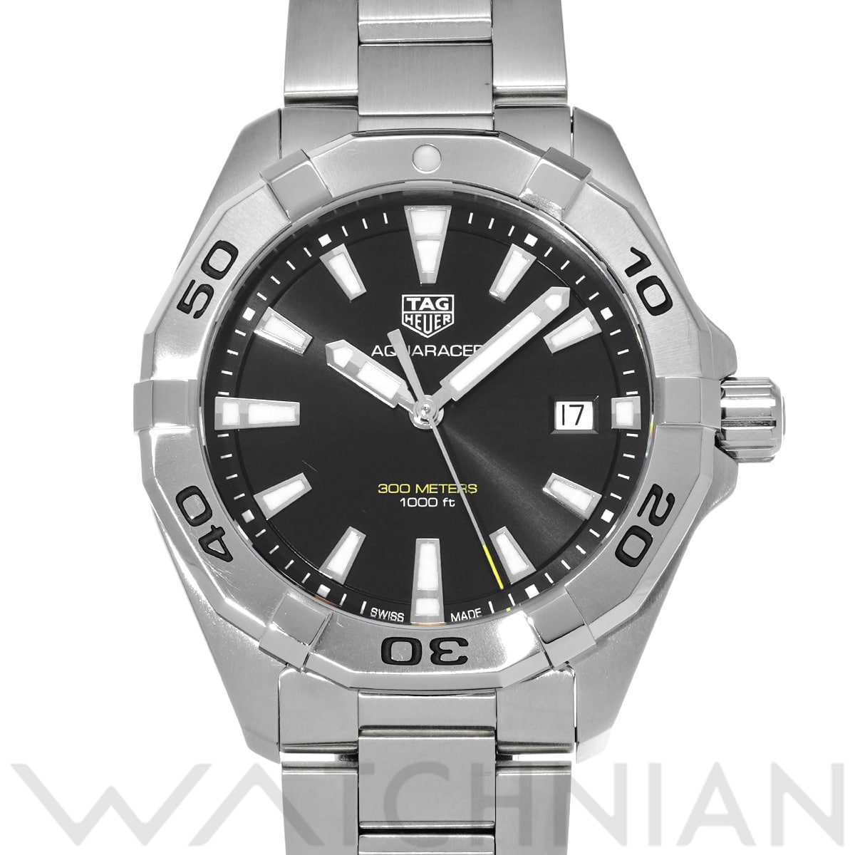 タグ ホイヤー アクアレーサー クォーツ WBD1110.BA0928 ブラック メンズ 時計 【中古】【wristwatch】