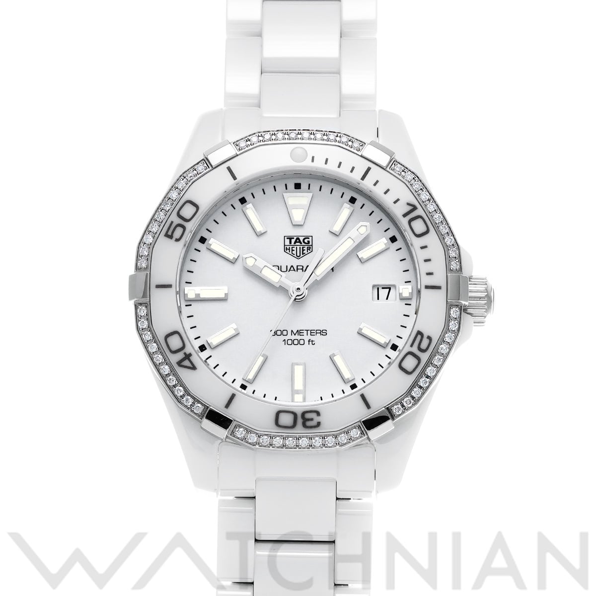 タグ ホイヤー アクアレーサー クォーツ WAY1396.BH0717 ホワイト メンズ 時計 【中古】【wristwatch】