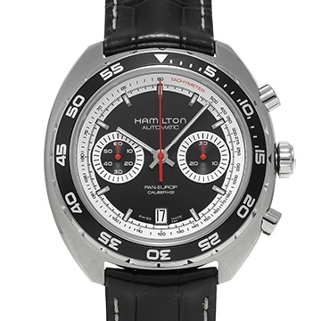 ハミルトン パンユーロ クロノグラフ H357560  ブラック/ホワイト メンズ 時計 【中古】【wristwatch】