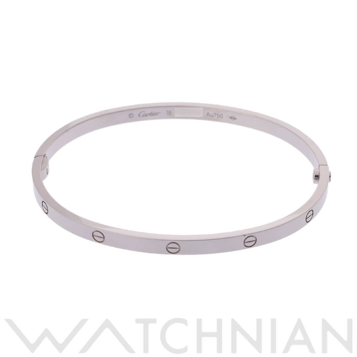 カルティエ ラブブレスレット SM #18 シルバー K18ホワイトゴールド WG レディース ジュエリー 【中古】【jewelry】