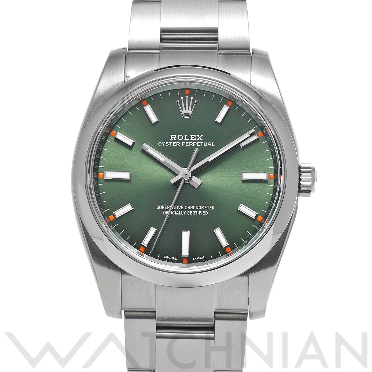 ロレックス オイスターパーペチュアル 34 114200 オリーブグリーン メンズ 時計 【中古】【wristwatch】