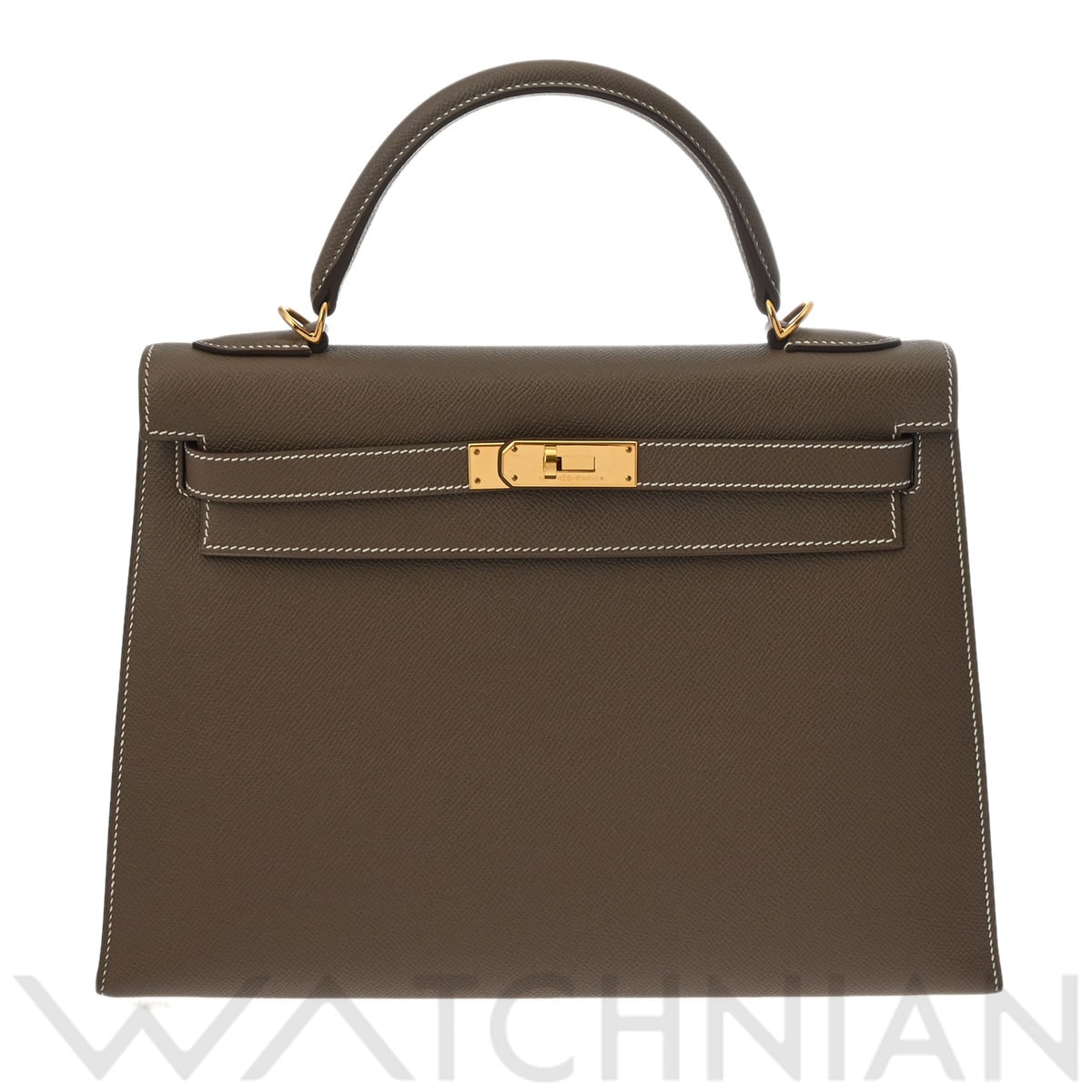 エルメス ケリー 32 外縫い 2WAY エトゥープ/ゴールド金具 ヴォーエプソン レディース バッグ 【中古】【bag】