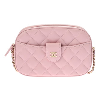 シャネル マトラッセ クラシック チェーンウォレット ピンク AP3998 ラムスキン レディース バッグ 【未使用】【bag】