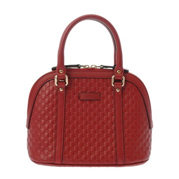 グッチ マイクログッチシマ 2WAY レッド/ゴールド金具 449654 レザー レディース バッグ 【中古】【bag】