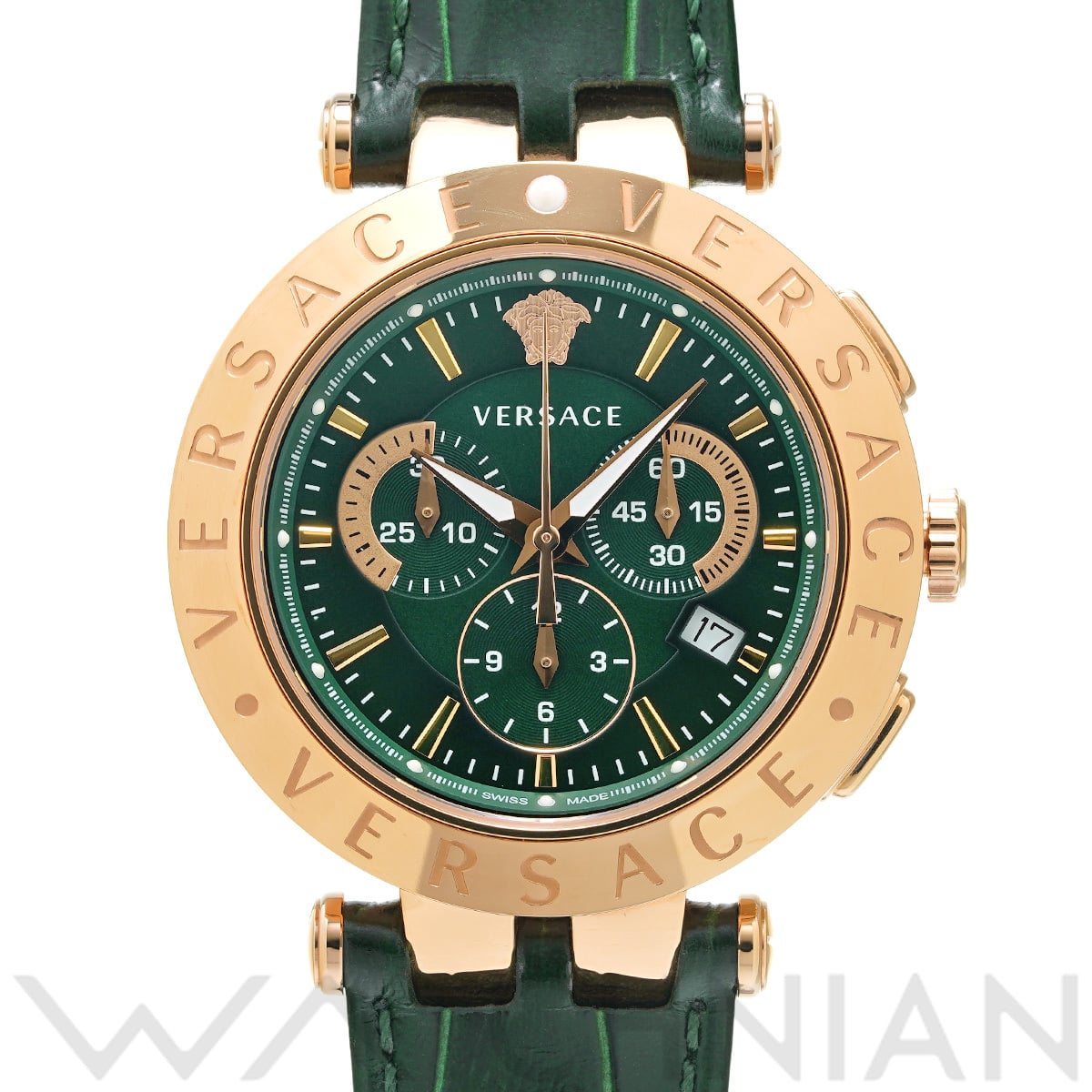 ヴェルサーチ Vレース クロノグラフ VERQ00420 グリーン メンズ 時計 【中古】【wristwatch】