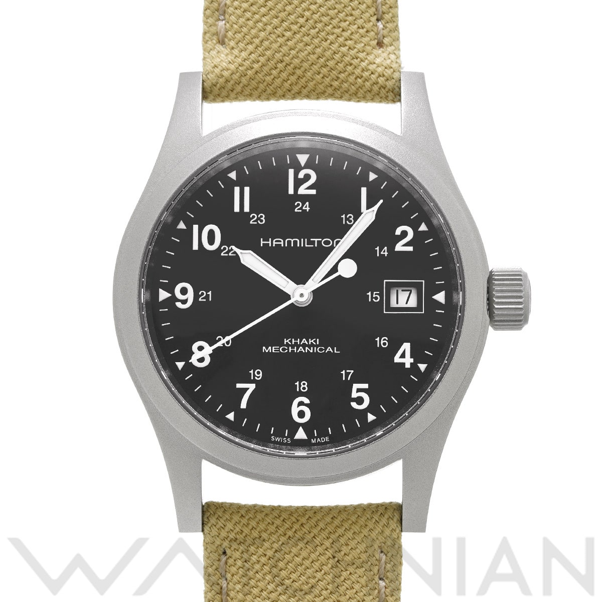 ハミルトン カーキ フィールド メカニカル H69439933 ブラック メンズ 時計 【中古】【wristwatch】