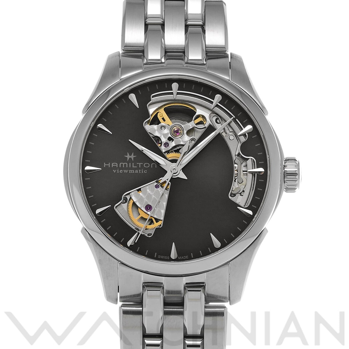 ハミルトン ジャズマスターオープンハート 36mm H32215730 ブラック メンズ 時計 【中古】【wristwatch】