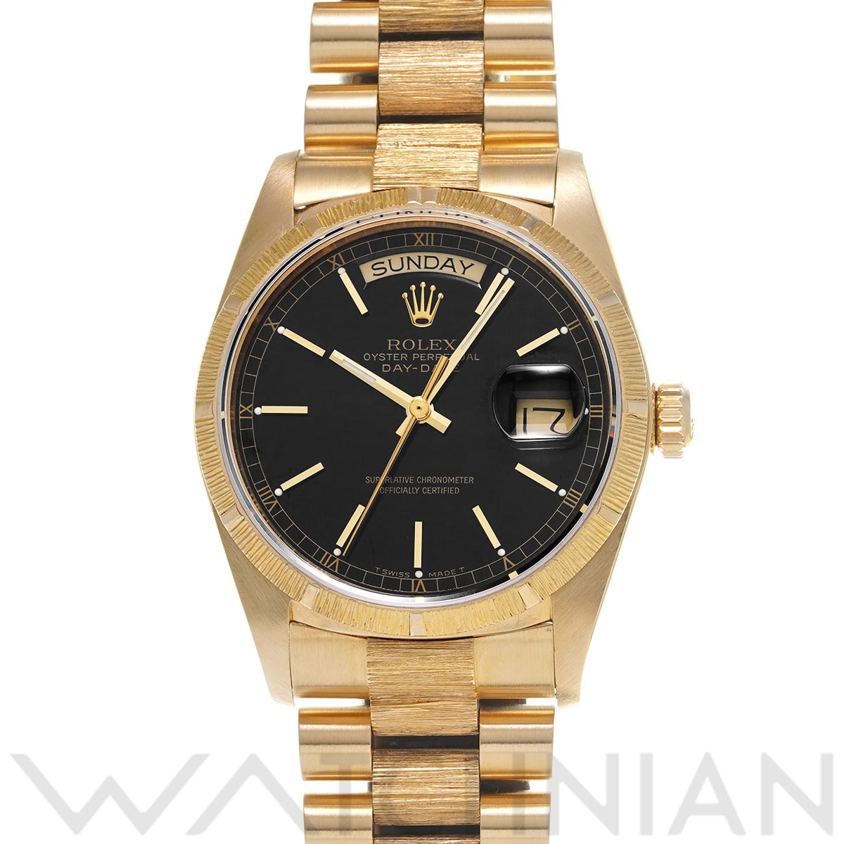 ロレックス デイデイト バーク 18078 ブラック メンズ 時計 【中古】【wristwatch】