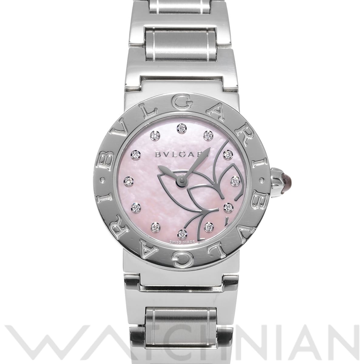 ブルガリ ブルガリブルガリ フラワー BBL26FDSS ピンクシェル/ダイヤモンド レディース 時計 【中古】【wristwatch】