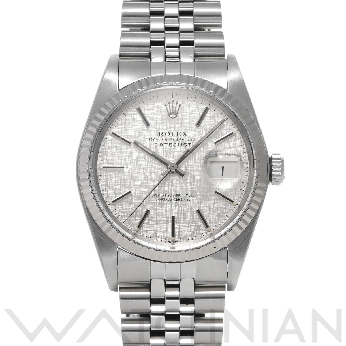 ロレックス デイトジャスト 16014 シルバーリネン メンズ 時計 【中古】【wristwatch】